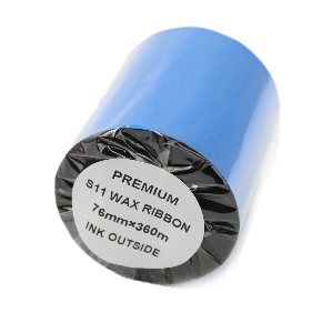 76mm x 360mtr Black Wax Grade Thermal Transfer Ribbons (2 Ribbons)