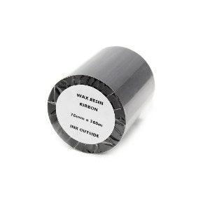 76mm x 360mtr Black Wax Resin Grade Thermal Transfer Ribbons (2 Ribbons)