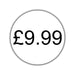 500 x 25mm Diameter, Printed Price Labels. Black Print / White Labels. Permanent adhesive.