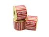 Documents Enclosed Labels, Red and White, Permanent adhesive. - 50 x 25mm