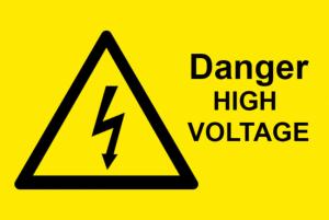 Danger High Voltage Electrical Safety Warning Labels - 76 x 51mm