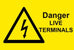 Danger Live Terminals Electrical Safety Warning Labels - 76 x 51mm
