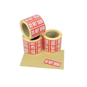 89mm x 36mm Do not Bend, Printed Red & White Labels. Permanent Adhesive.