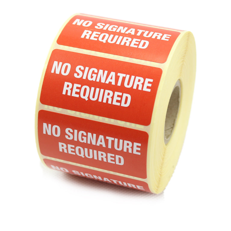 No Signature Required Labels - 50 x 25mm