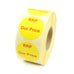 RRP / OUR PRICE Labels - Printed Red Text on Yellow labels. 40mm Diameter.