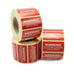 Warning Suffocation Labels - Retail Labels, 50mm x 25mm. Red & White.