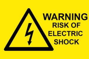 Warning Risk Of Electric Shock Electrical Safety Warning Labels - 76 x 51mm