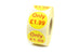 Only £1.99 Labels - Red Text on Yellow Labels. Ideal for retail. 40mm diameter.