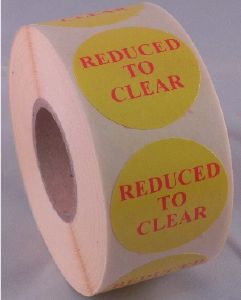 REDUCED TO CLEAR Labels - 40mm dia.