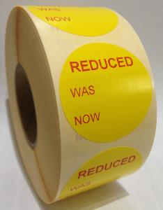 REDUCED WAS / NOW Labels - 40mm dia.